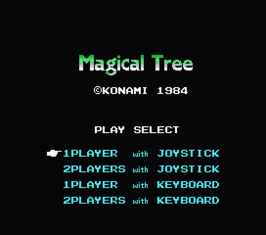 Magical Tree title screen for MSX